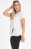 LA Made Eclipse Front Twist Tie T-Shirt White