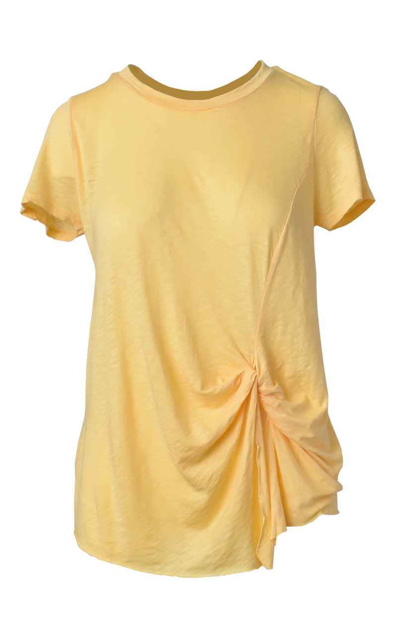 LA Made Eclipse Front Twist Tie T-Shirt Mellow Yellow