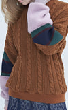 Faux Fur Cable Knit Sweater