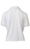 Lanston White Cutoff Crop Top Polo Shirt Back
