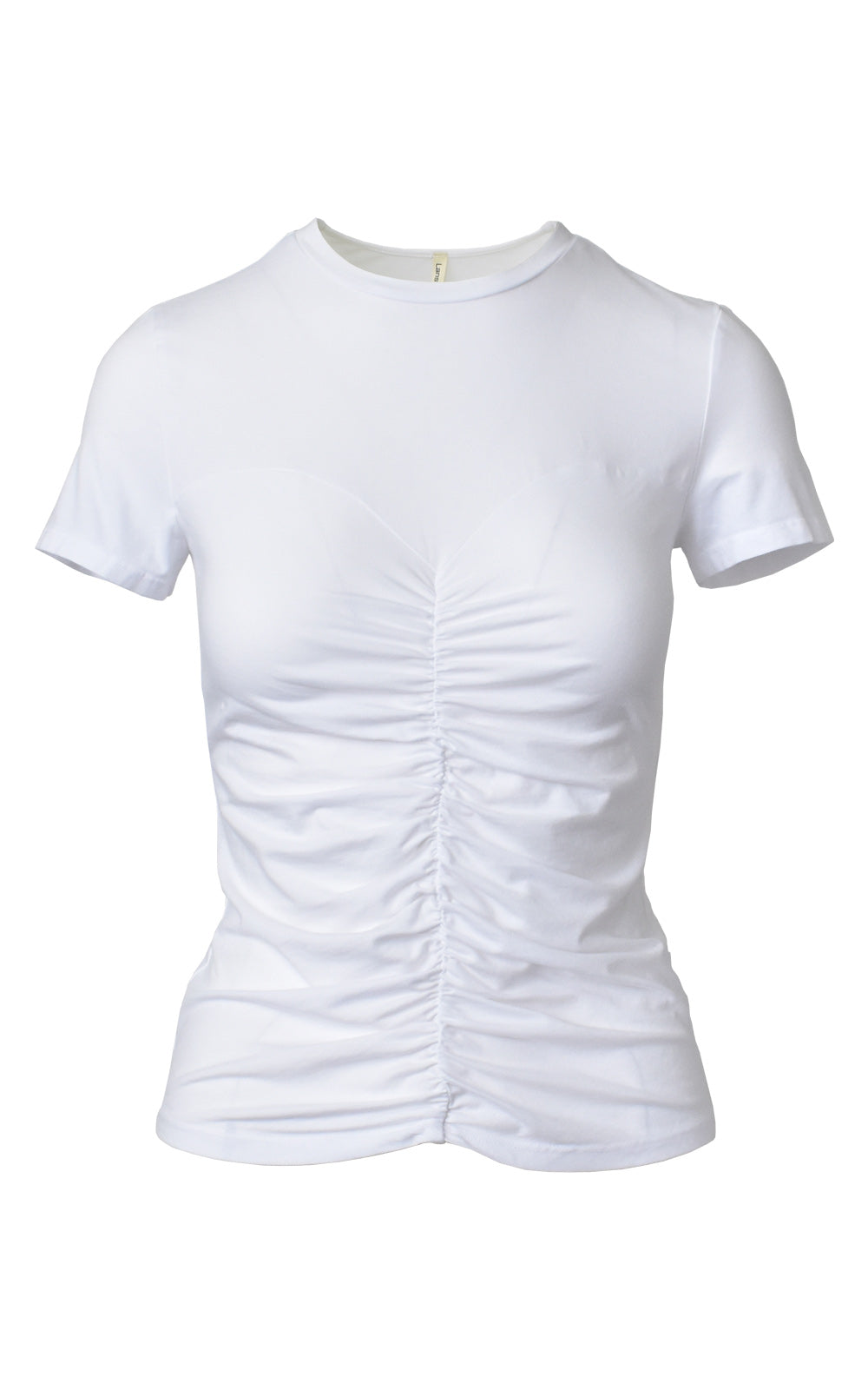 Lanston White Ruched Front T-Shirt