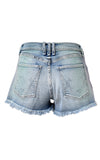McGuire High Waisted Georgia May Over The Rainbow Washed Denim Shorts