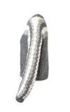 Mantari Gloria Loose Knit Alpaca Stripe Puff Sleeve Sweater Grey