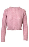 Mantari Laura Alpaca Ribbed Cropped Sweater Pink