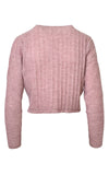 Mantari Laura Alpaca Ribbed Cropped Sweater Pink