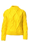 Stella Pardo Yasmine Yellow Cable Knit Wool Sweater