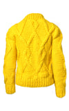 Stella Pardo Yasmine Yellow Cable Knit Wool Sweater