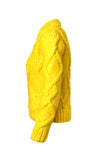 Stella Pardo Yasmine Yellow Cable Knit Wool Sweater
