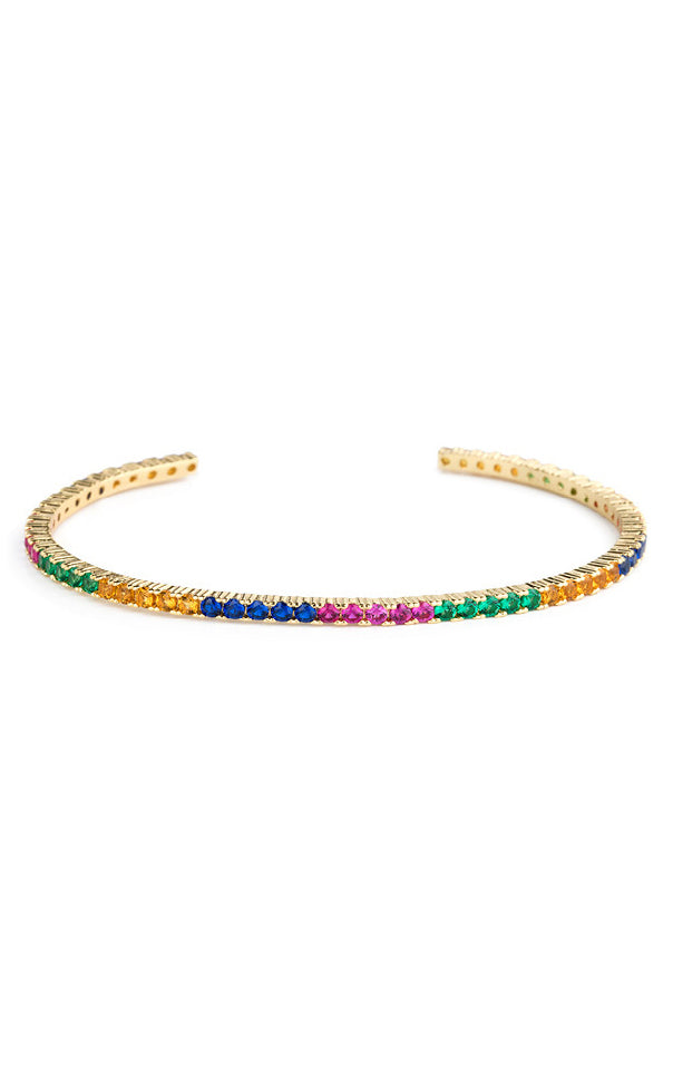 Shashi Rainbow Stone & Gold Plated Cuff Bracelet
