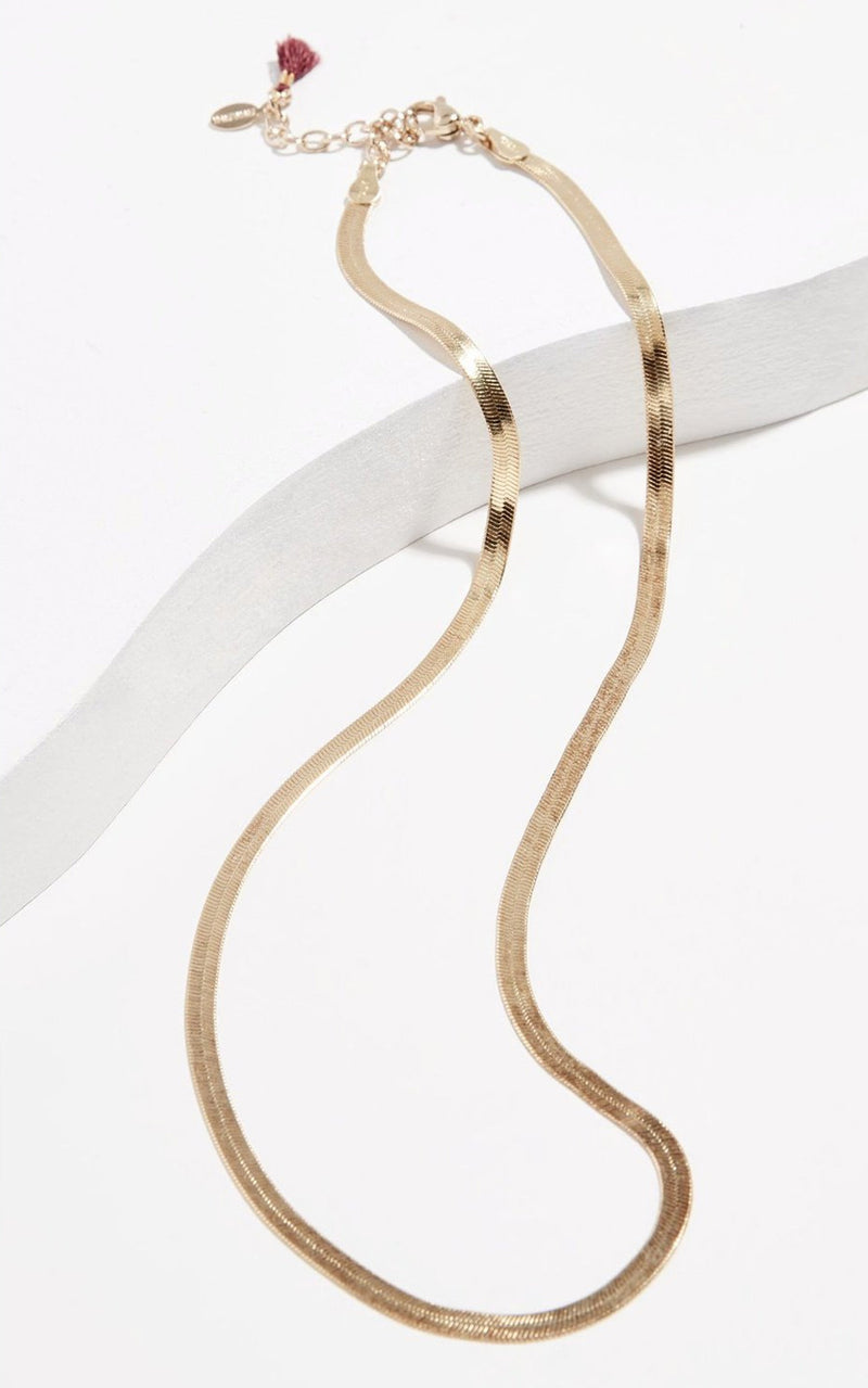 Shashi Lady 18k Gold Filled Herringbone Chain Necklace