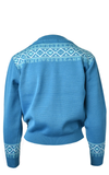 WNDERKAMMER Medium Blue Branded Graphic Jacquard Argyle Sweater