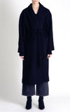 Hidden Forest Market Oversized Long Robe Wool Coat Navy