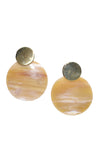 Soko Maxi Coin Contrast Natural Reclaimed Horn & Recycled Brass Stud Earrings