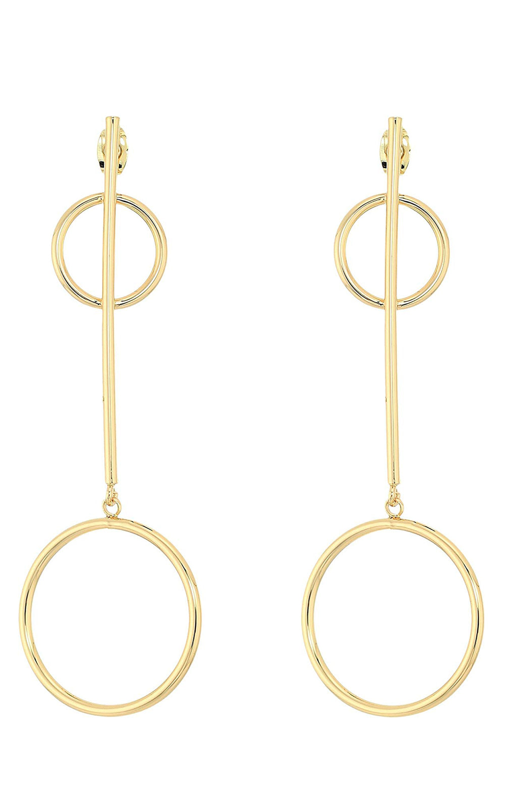 Shashi Khloe 18k Gold Plated Circle Dangle Earrings