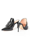 Carrano Buckle Mule Stiletto Heels Black