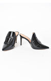 Carrano Buckle Mule Stiletto Heels Black