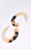 Shashi Peyton Lucite White/Tortoise Hoop Earrings
