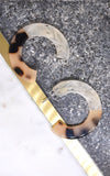 Shashi Peyton Lucite White/Tortoise Hoop Earrings