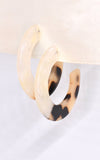 Shashi Peyton Lucite White/Tortoise Hoop Earrings